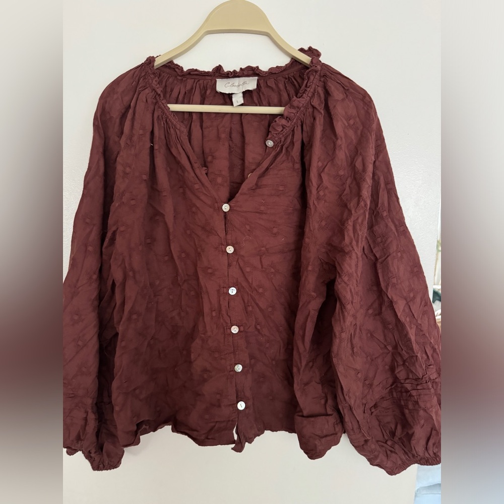 Cleobella burgundy blouse